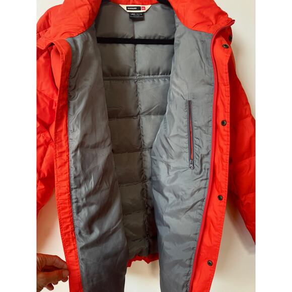 Quicksilver Ghost Tree Orange Down Puffer Jacket LARGE - Picture 6 of 6